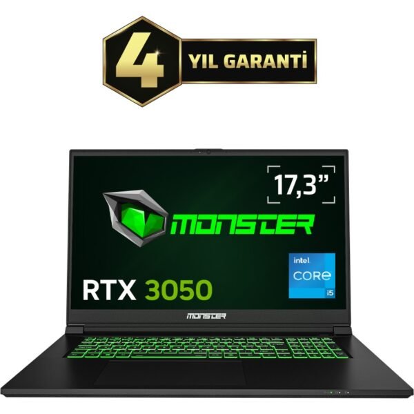 Monster Abra A7 V15.3.2  Intel Core I5 13500H 32 GB Ram 1 Tb SSD 6 GB Rtx 3050 Freedos 17,3" Fhd 144 Hz Oyun Bilgisayarı - Görsel 1